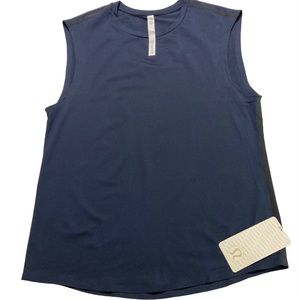 Men’s Lululemon Tank Top Navy Blue NWT Mesh Future Classics Muscle Tee Med